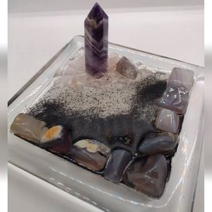 Chevron Amethyst and Agate Trinket Dish